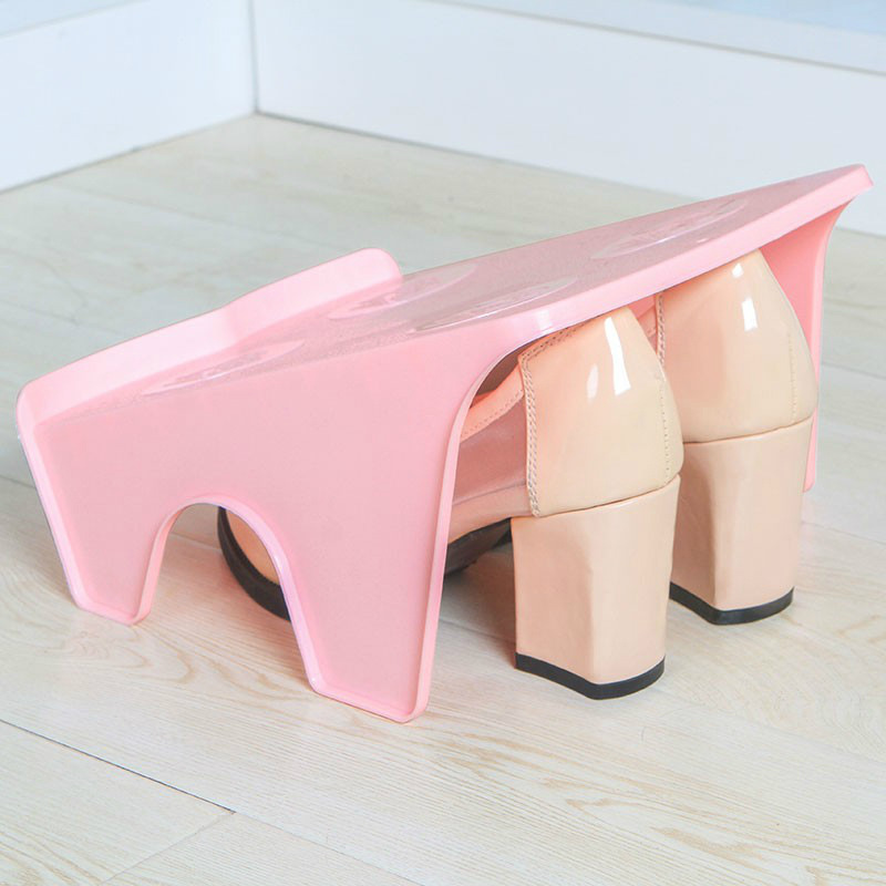 (Factory Direct) simple shoe rack double shoe shoe rack slippers finishing rack plastic shoe storage rack