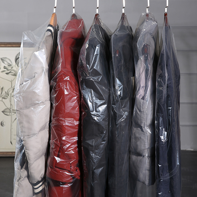 Clothes Dust Cover Coat Suit Dust Bag Transparent Plastic Dust Cover Dry Cleaner Disposable Hanging Bag