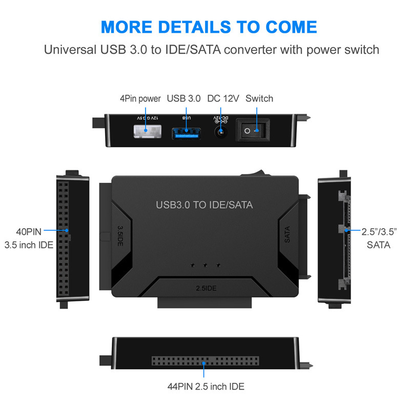 Cross-border USB3.0 to SATA IDE Three-use Hard Disk Adapter 2.5/3.5 "Hard Disk Drive Adapter