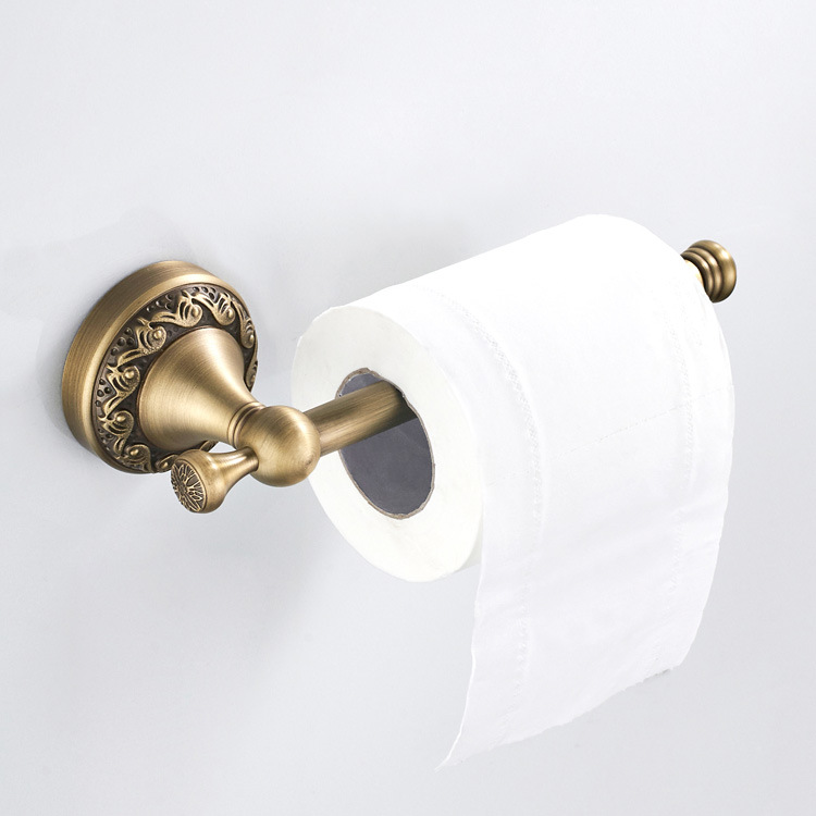 20cm European style toilet wall type non-water shield paper towel holder copper material antique copper craft simple roll paper Rod