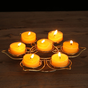 Yuantong craft wholesale round seven seven-star treasure Lotus seven-grain butter lamp holder Buddha lamp holder lamp holder supply