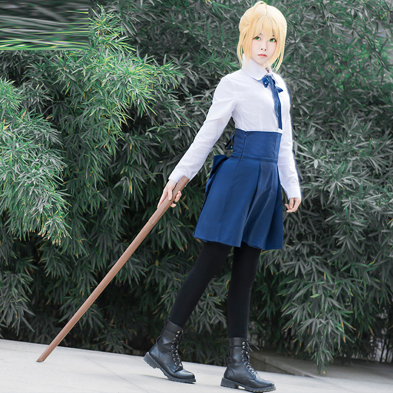 Fate stay night命运之夜Saber吾王常服cosplay一件代发JK学生装