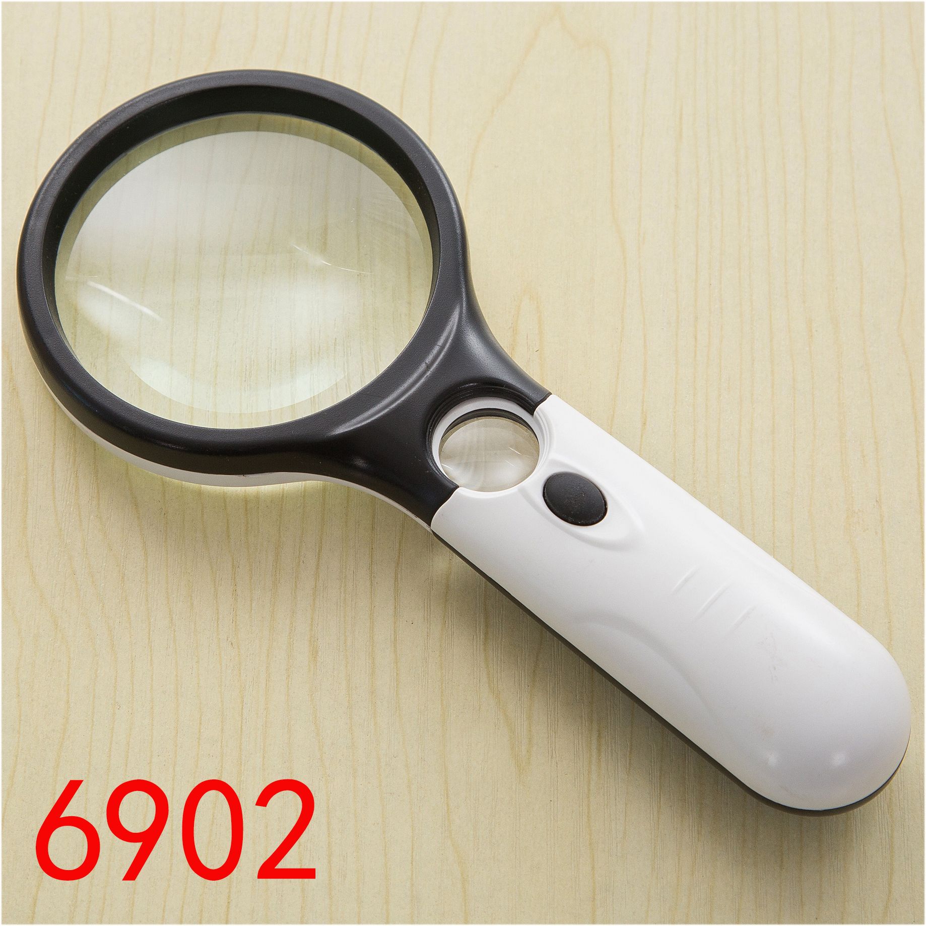 Factory Direct LED double lens handheld magnifying glass 6902AB with light