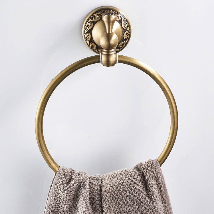 European Antique Brass Towel Ring Vintage Towel Hanger Hardware Hanger Towel Hanging Ring Ring Towel Rack Excellent