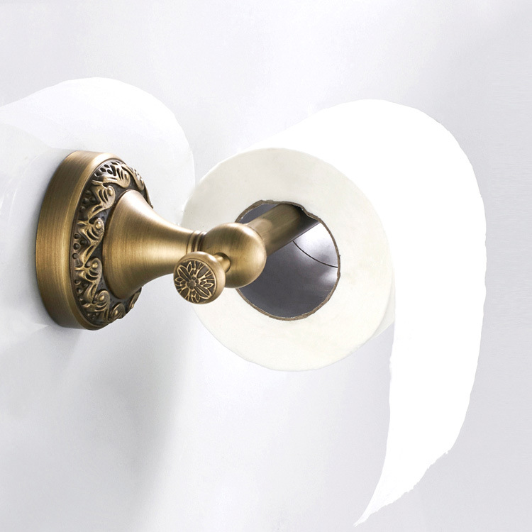 20cm European style toilet wall type non-water shield paper towel holder copper material antique copper craft simple roll paper Rod
