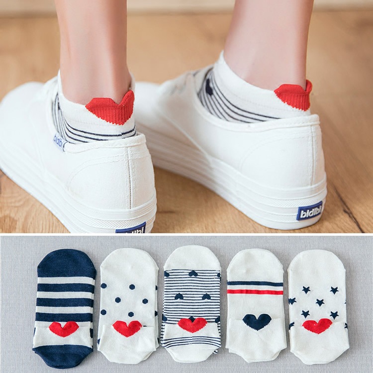 New Japanese cute girl heel love invisible three-dimensional boat socks fashion cotton socks student socks manufacturers wholesale