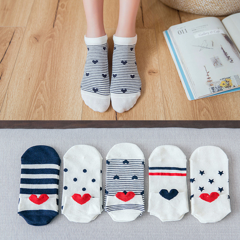 New Japanese cute girl heel love invisible three-dimensional boat socks fashion cotton socks student socks manufacturers wholesale