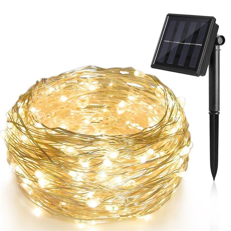 Led copper wire lamp outdoor solar light string courtyard waterproof baby's paddles Christmas decoration atmosphere small colored lights wholesale
