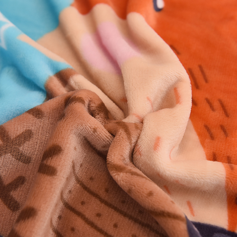 Spring and Autumn Children's Blanket Flannel Single Layer Cartoon Air Conditioner Blanket Gift Micro Supply