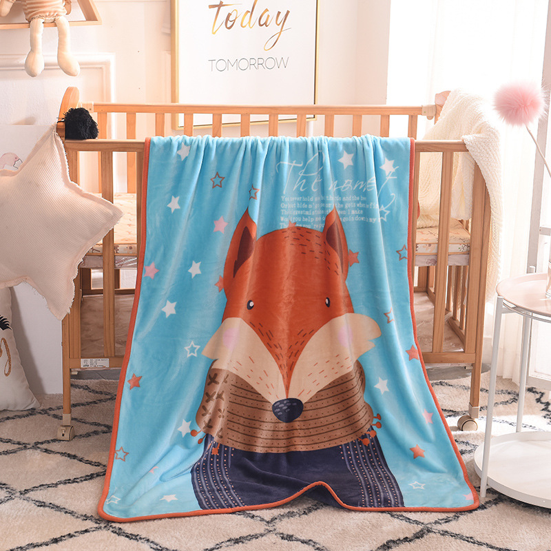 Spring and Autumn Children's Blanket Flannel Single Layer Cartoon Air Conditioner Blanket Gift Micro Supply