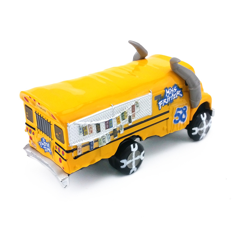 Mattel Racing Story 3 Maisi Alloy Toy Car Bull Demon King School Bus Crazy Maisi Yellow Horn