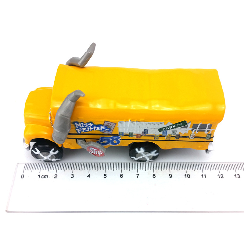 Mattel Racing Story 3 Maisi Alloy Toy Car Bull Demon King School Bus Crazy Maisi Yellow Horn