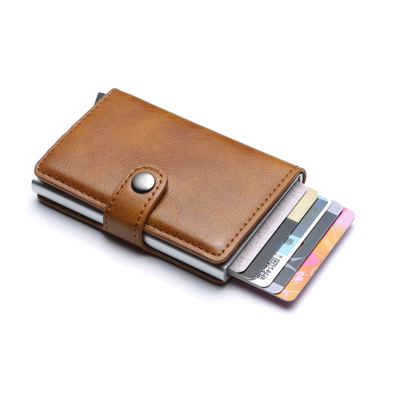 Factory direct new Amazon wsih explosions PU aluminum alloy card Bag Men's brake card Men's wallet