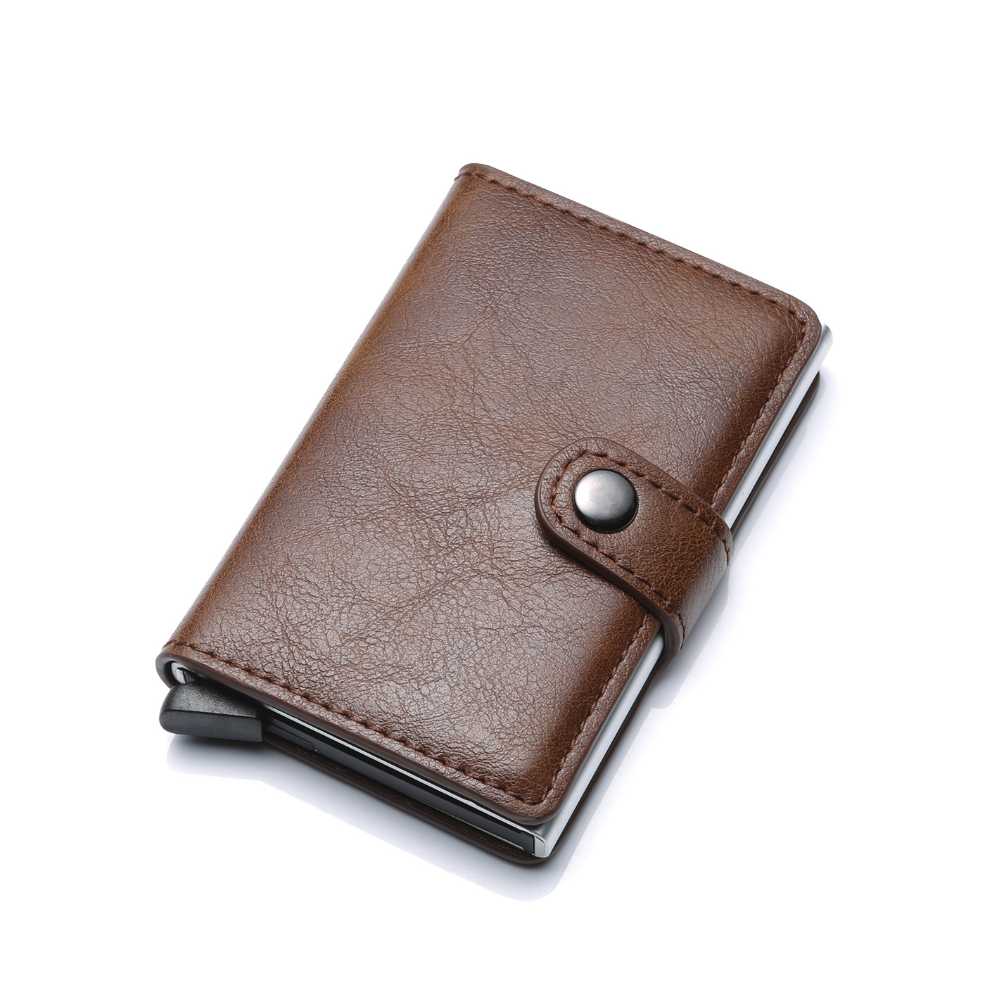 Factory direct new Amazon wsih explosions PU aluminum alloy card Bag Men's brake card Men's wallet