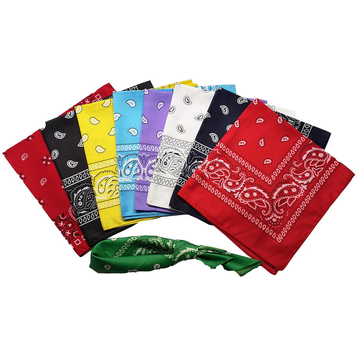 Polyester Cashew Flower Amoeba Hip-Hop Square Scarf Outdoor Sports Street Dance Riding Turban Scarf Headband Multicolor