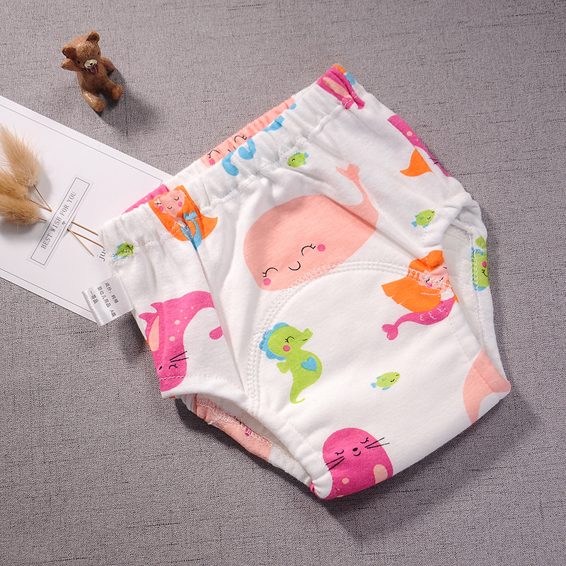 2023 New Baby Training Pants Baby Study Pants 6 Layer Waterproof Diaper Pants Cotton Washed Diaper Pants