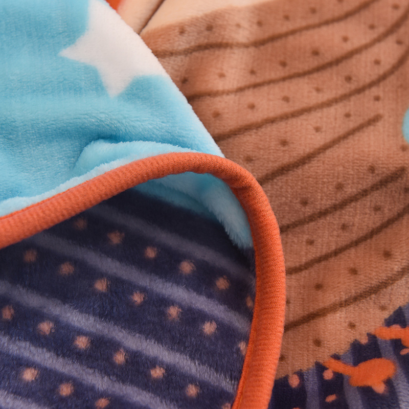 Spring and Autumn Children's Blanket Flannel Single Layer Cartoon Air Conditioner Blanket Gift Micro Supply