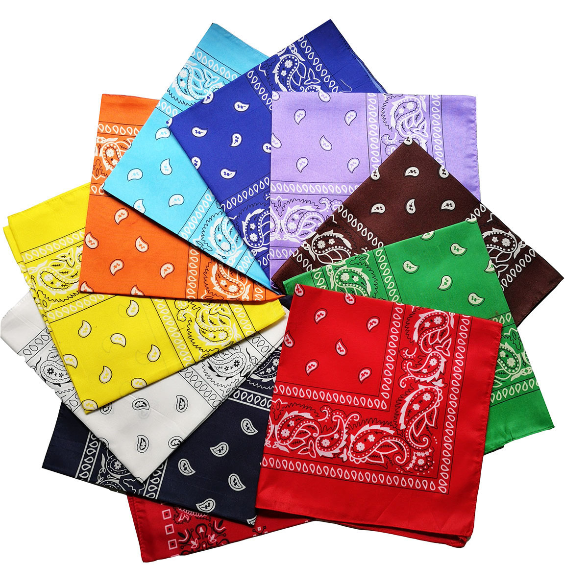 Polyester Cashew Flower Amoeba Square Scarf Amazon European and American Hip-Hop Street Dance Outdoor Sports Square Varied Tape