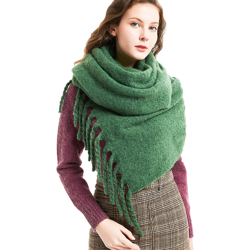 European and American autumn and winter New thick tassel ring sand solid color scarf ladies thick men's shawl factory wholesale