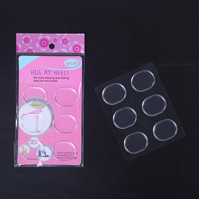 Direct sales silicone small round stickers casual stickers anti-wear scratch feet anti-heel pain foaming cocoon-raising shoe stickers insole 6 pack