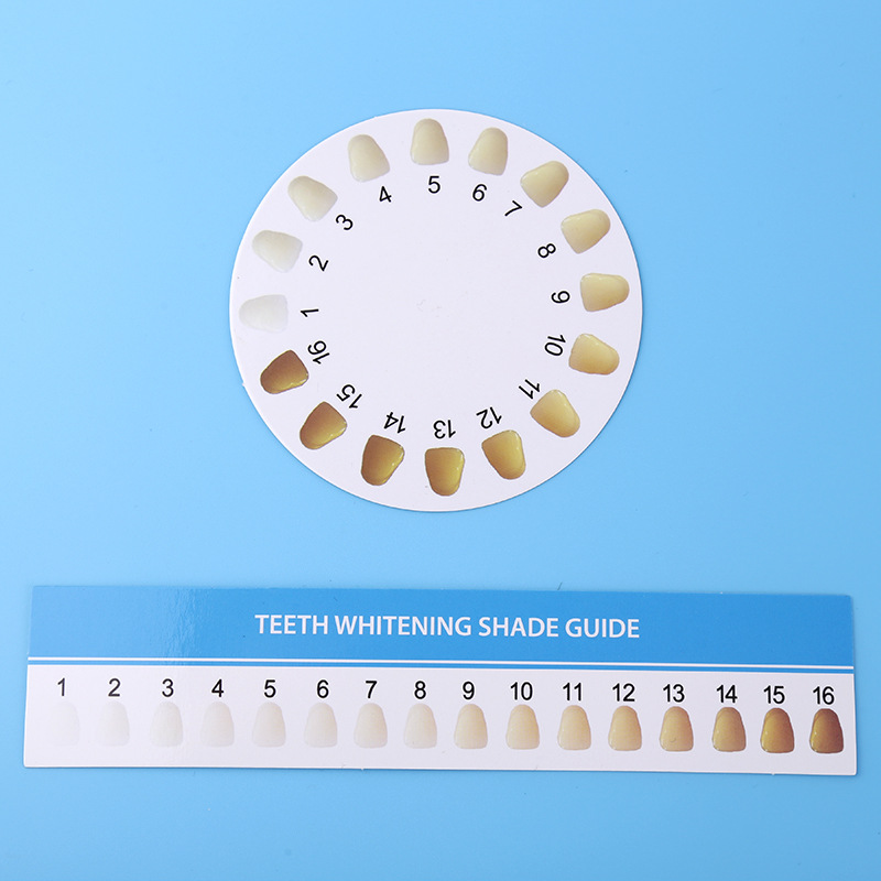 Tooth color comparison card round/long strip paper PVC long strip tooth color contrast card [spot wholesale]]