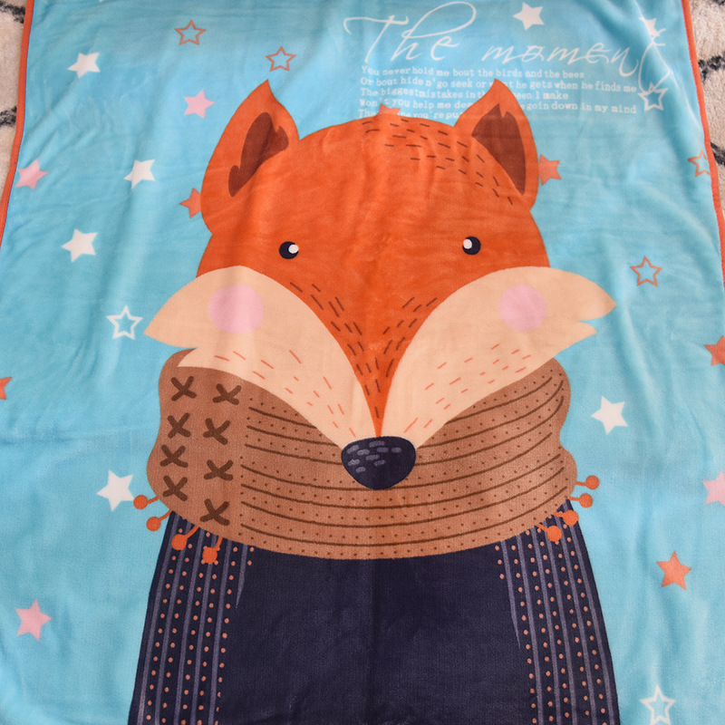 Spring and Autumn Children's Blanket Flannel Single Layer Cartoon Air Conditioner Blanket Gift Micro Supply