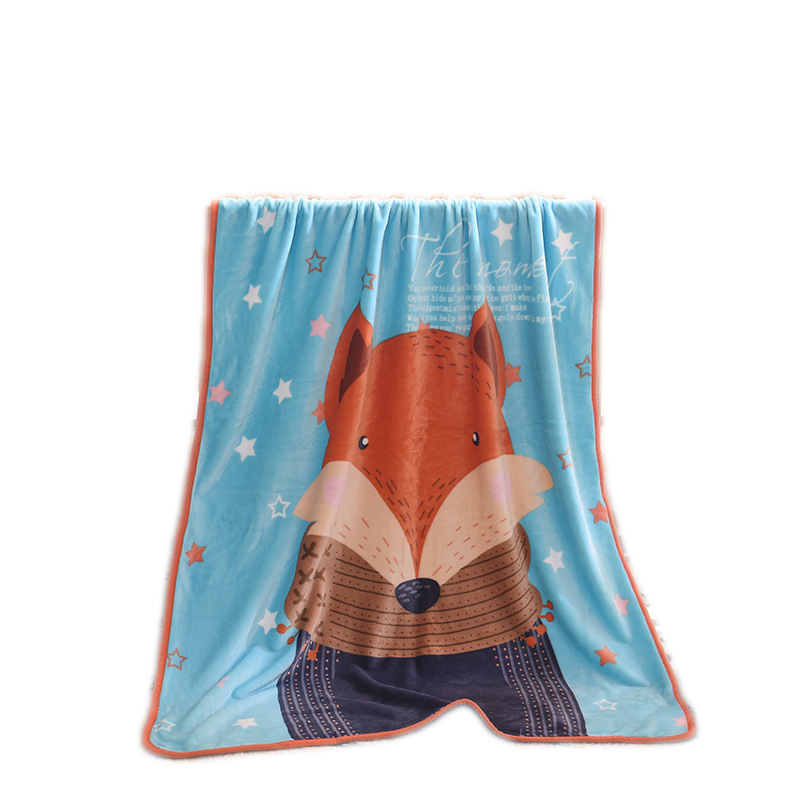 Spring and Autumn Children's Blanket Flannel Single Layer Cartoon Air Conditioner Blanket Gift Micro Supply