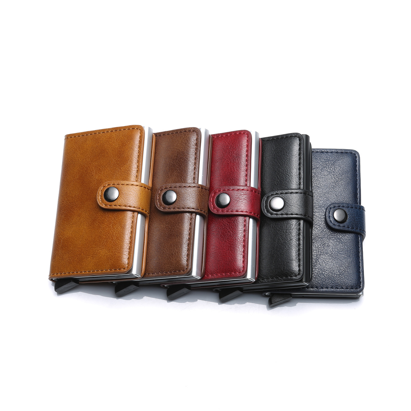 Factory direct new Amazon wsih explosions PU aluminum alloy card Bag Men's brake card Men's wallet