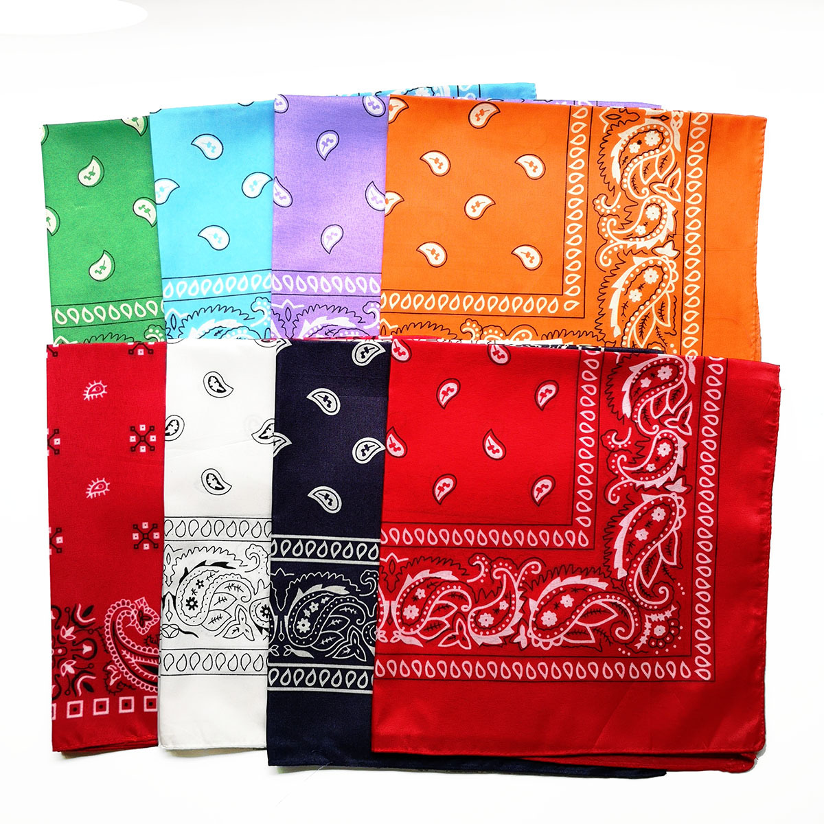 Polyester Cashew Flower Amoeba Hip-Hop Square Scarf Outdoor Sports Street Dance Riding Turban Scarf Headband Multicolor