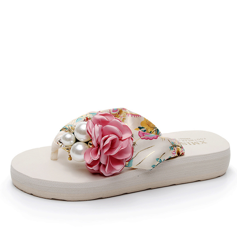 Korean-style Women's Summer Parent-child Thick Sandals Sandals Non-slip Flip-flops Women's Wedge Flower Slippers Women's Outer Wear
