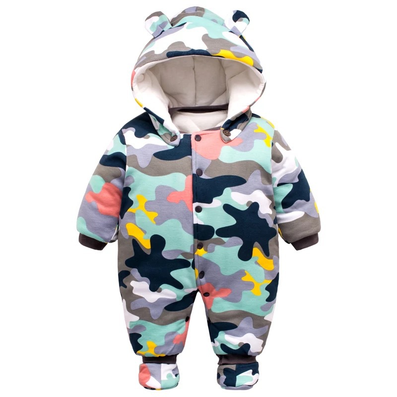 Baby jumpsuit autumn and winter warm baby ha-coat autumn and winter newborn cotton-padded jumpsuit autumn and winter climbing clothes