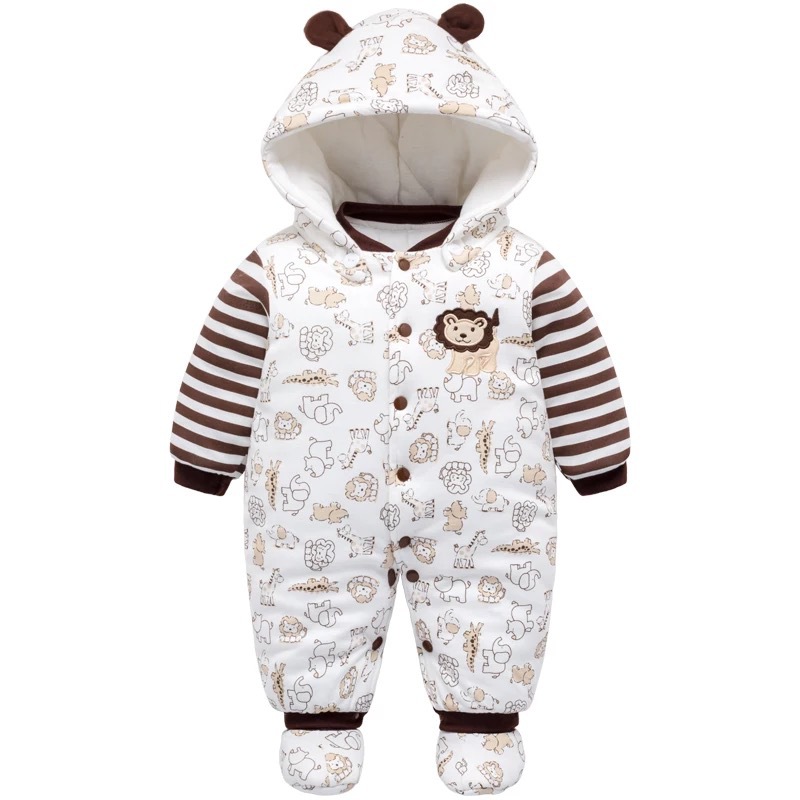Baby jumpsuit autumn and winter warm baby ha-coat autumn and winter newborn cotton-padded jumpsuit autumn and winter climbing clothes
