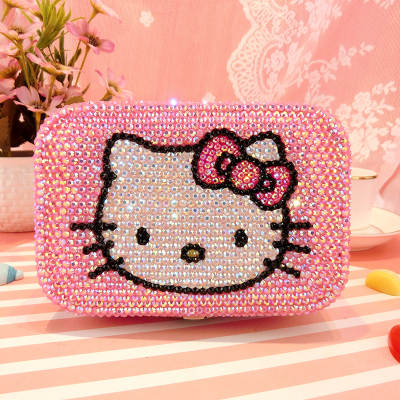 Cartoon kt jewelry box stick diamond cat cute jewelry bag earrings necklace storage box jewelry box princess