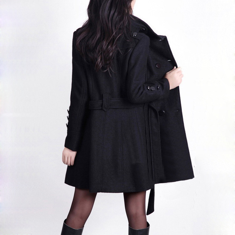 2019 autumn and winter new woolen coat plus size Korean slim fit long woolen coat trench coat