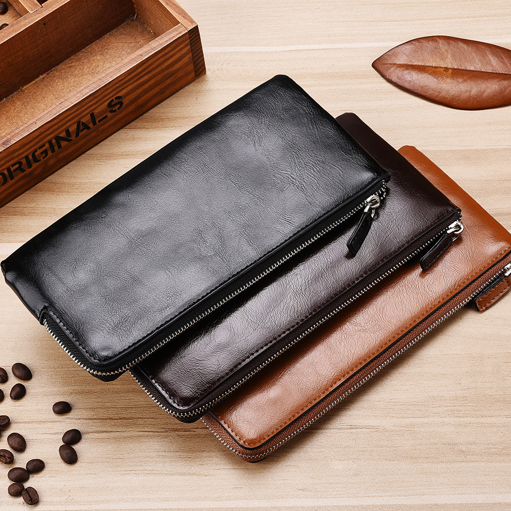DEABOLAR Cross-border New Men's Long Wallet Korean Style Youth Zipper Men's Mobile Phone Bag Ultra-thin Wallet
