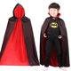 Halloween Dress Up Adult Child Death Demon Vampire Pirate Black Red Double Collar Cape