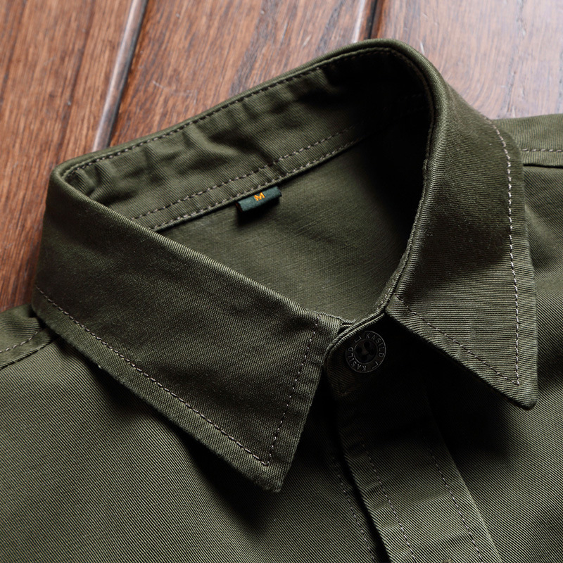 2019 Spring and Summer Men's Short-sleeved Shirt Large Size Foreign Trade Casual Men's Cotton Summer Thin Men's Outdoor Shirt