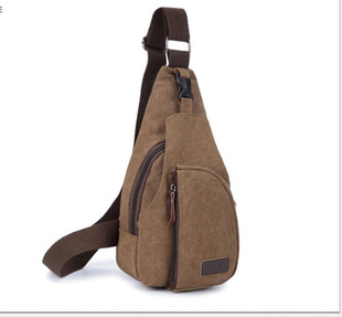 Korean Style Casual Men's Chest Bag Sports Canvas Men's Small Bag Multi-functional Outdoor Small Satchel Trendy