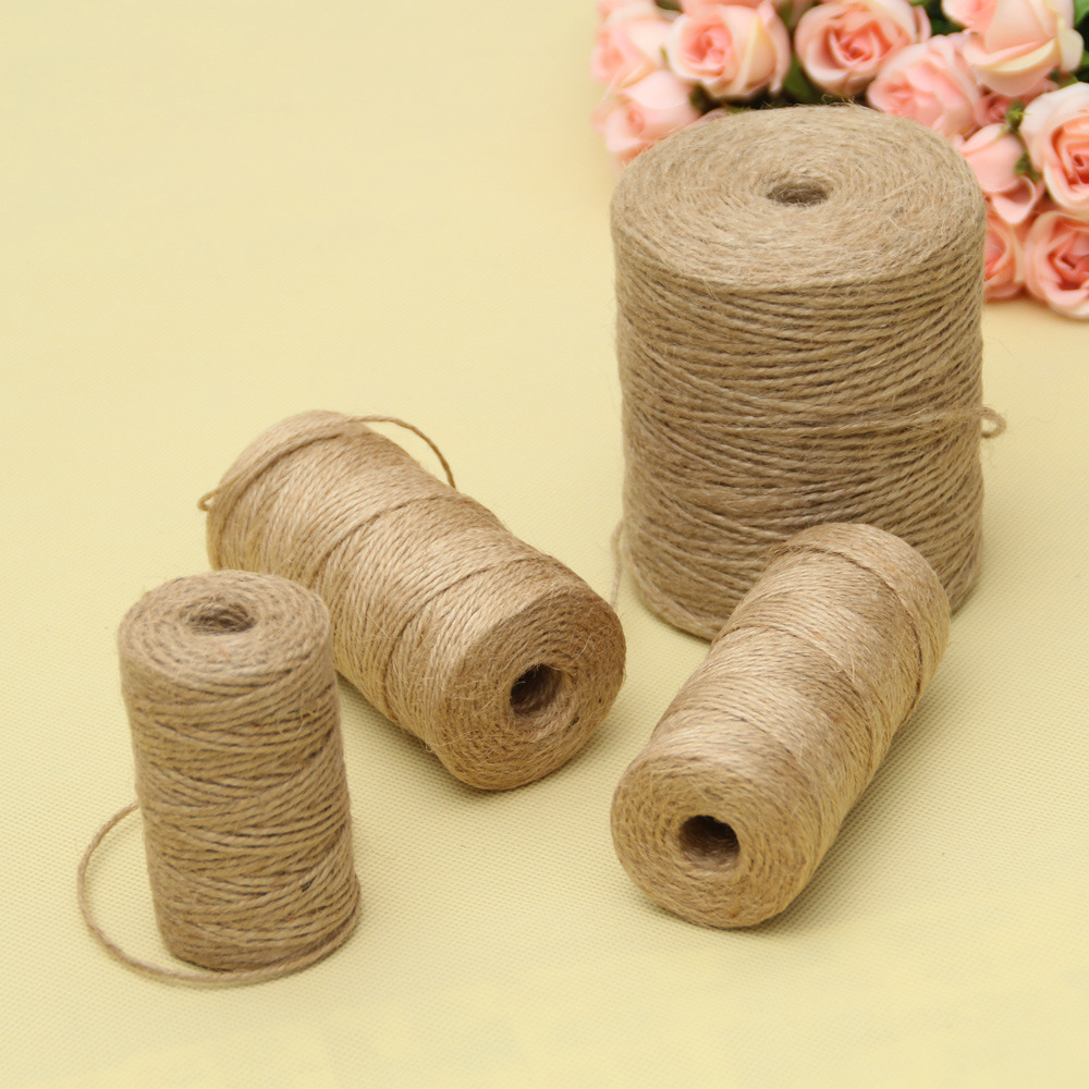 Two-strand three-strand hemp ball cylindrical packing rope tag jute rope zakka packing rope for photo wall