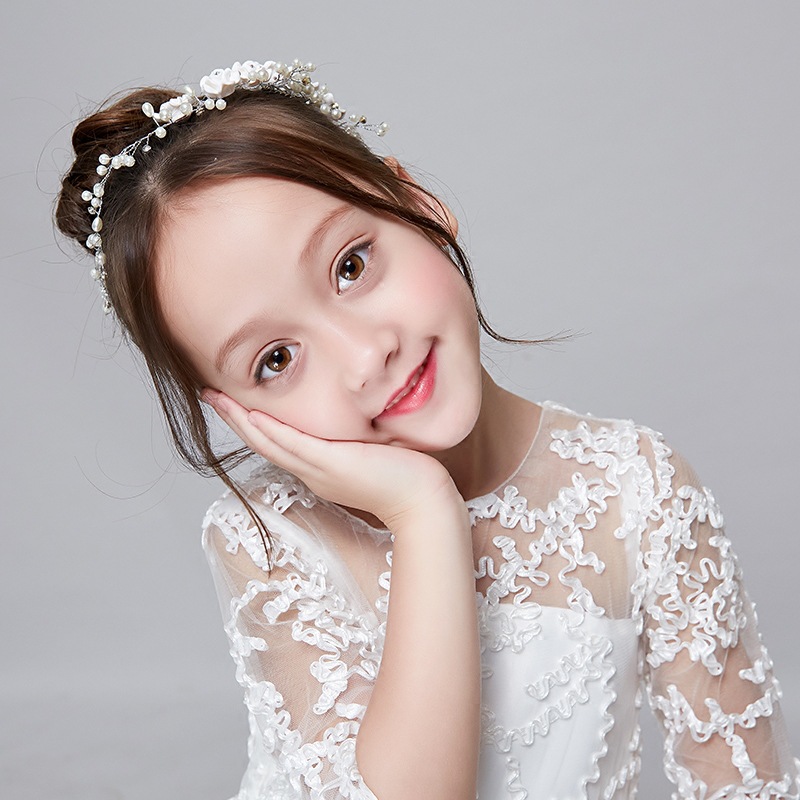 Children's Headwear Garland White Flower Hair Band Girls' Hair Accessories Princess Girl's Cute Korean Style Lady Hair Band