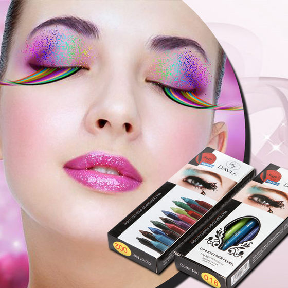Cross-border lying silkworm pearlescent eye shadow pen eyeliner glue pen Devis DAVIS waterproof eyebrow pencil high-gloss color eyeliner pen