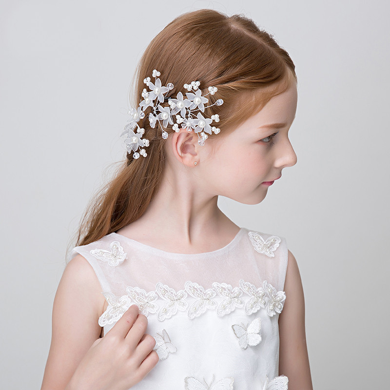 New Children's Headwear Korean Style Beautiful Girl's Imitation Pearl Hair Hairpin Children's Hair Accessories Pearl Plate Hair Hairpin