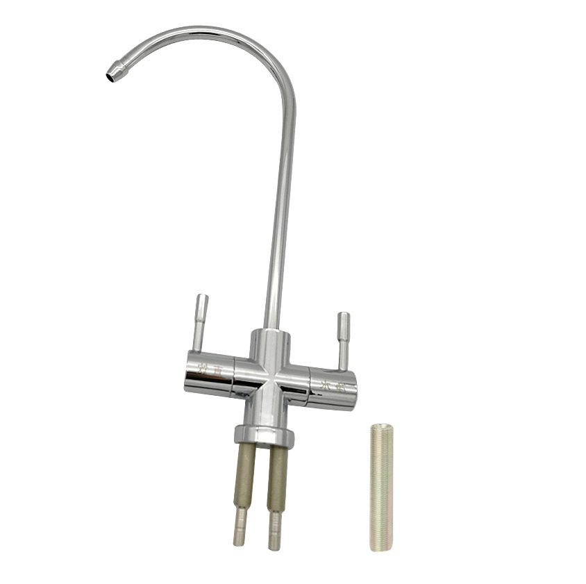 2 Points Full Silver Double Water Big Bend American Style Faucet Household Direct Drinking Silk Screen Printing Luxury 2 Points Gooseneck Gold Plated Faucet