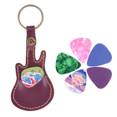 Cross-border Amazon WISH supply PU leather guitar pull-out set key chain pull-out set guitar accessories