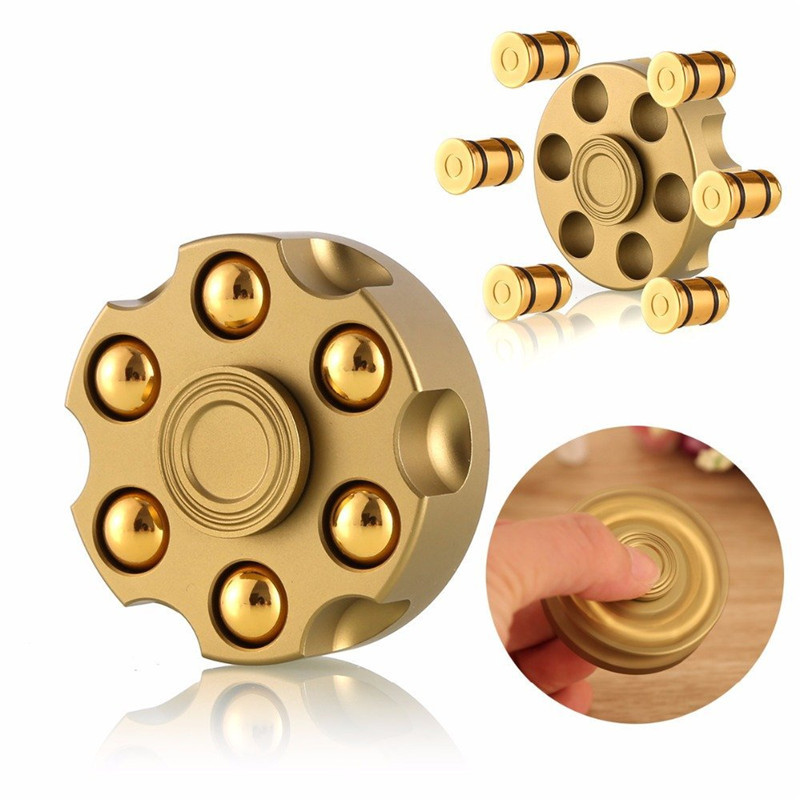 New pure copper fingertip gyro revolver bullet detachable pistol EDC rotating adult casual finger toy