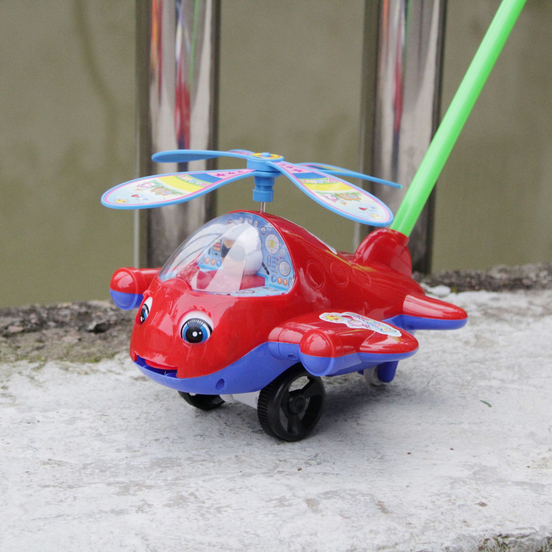 10 large hand-held aircraft tongue blinking baby toy car toddler push music baby trembles hot sale