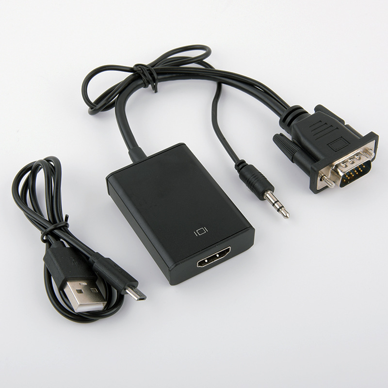 cross-border vga to hdmi converter with audio cable vga to hdmi laptop connected to monitor
