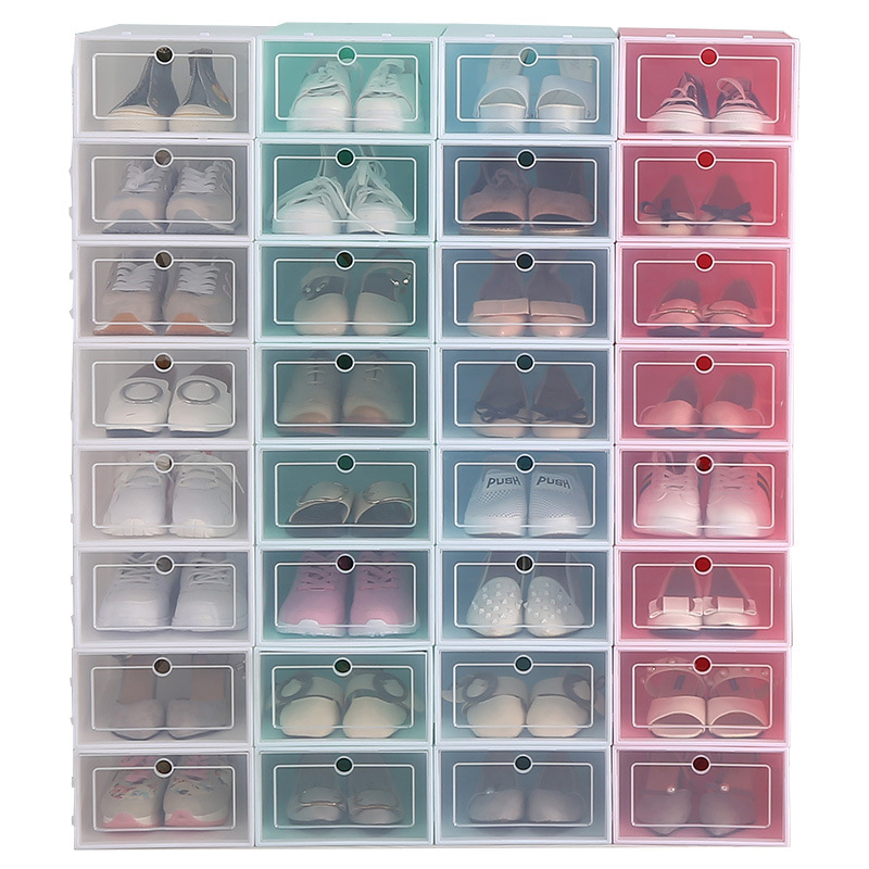 Thickened Transparent Shoe Box Plastic Shoe Box Storage Shoe Box Shoe Box Flip Cover Drawer Shoe Box Sneakers