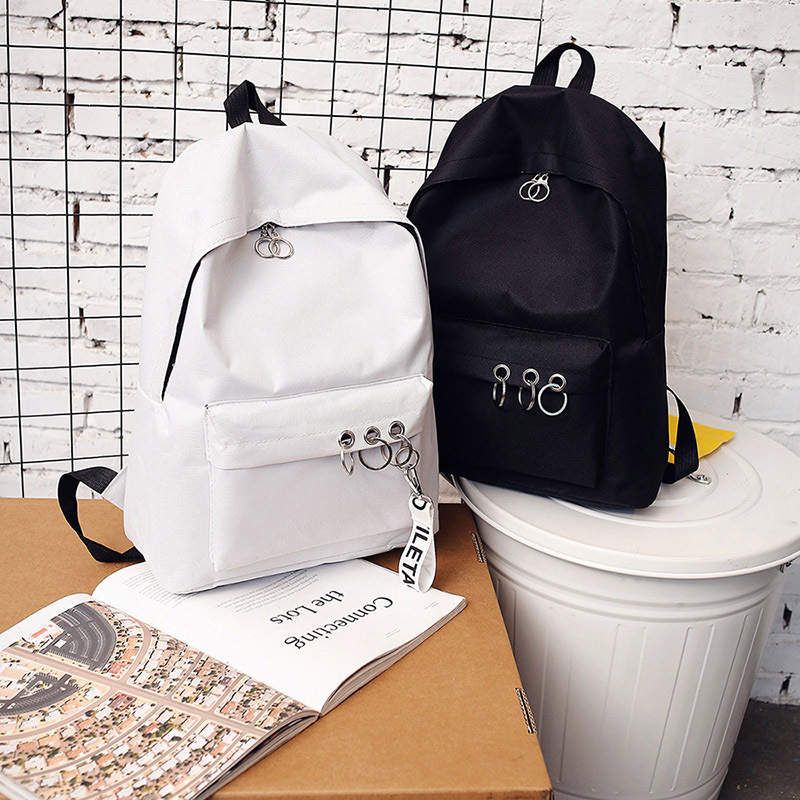 New minimalist fashion casual backpack solid color backpack women's canvas academic style school bag a generation of hair