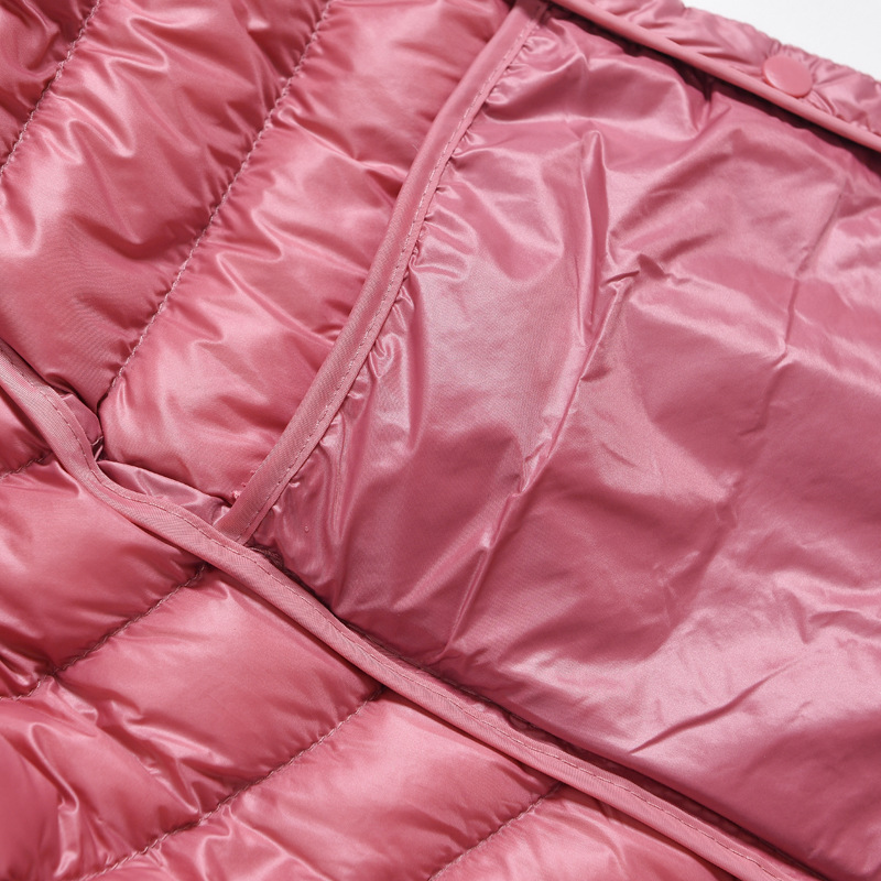Autumn and winter New light down vest cross-border mid-length round neck hidden buckle Korean slim fashion slim wholesale